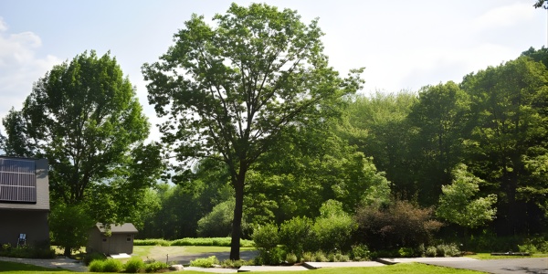 Mature shade tree with a clean, healthy crown on a residential property